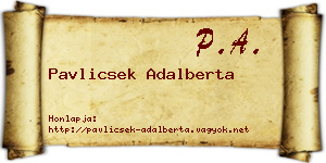 Pavlicsek Adalberta névjegykártya